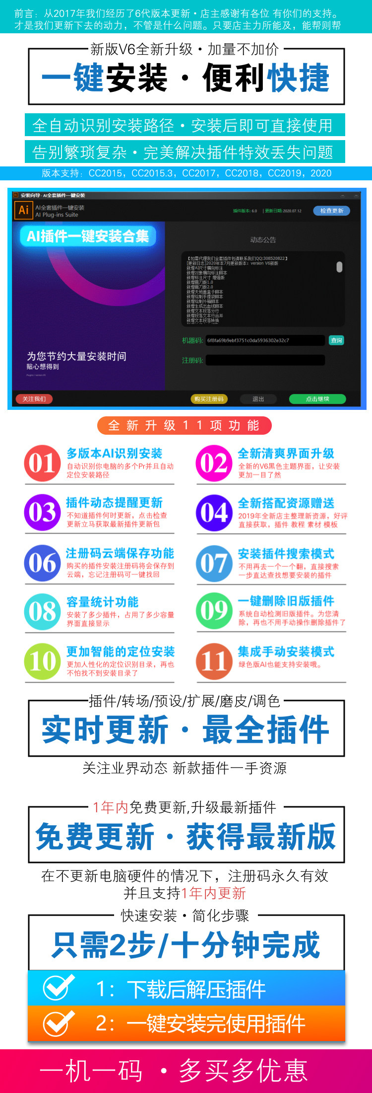 AI插件合集全套标注圆角包装拼版中文版 62款脚本支持CS6~CC 2020   AI脚本全套插件合集辅助线CADtools网格渐变工具Astute Graphics