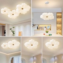 Flower living room lamp ceiling lamp cream German petals bedroom lamp warm childrens room restaurant lamp modern simple