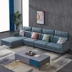 Sofa vải Bắc Âu đơn giản kích thước hiện đại căn hộ công nghệ vải bố sofa phòng khách kết hợp bộ màu đỏ ròng - Ghế sô pha