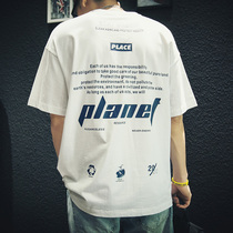 it neith BIAS Tide brand Cotton short sleeve T-shirt men cec white letter round neck print half sleeve shirt