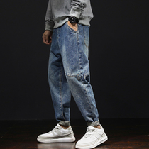 it neith BIAS Tide brand Harlan jeans men straight loose nine points Korean version of Super fire cec pants men