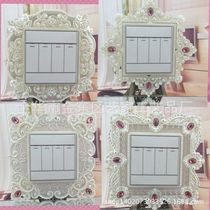 European creative diamond-encrusted modern plastic white switch stickers factory direct selling socket stickers wholesale home decorations