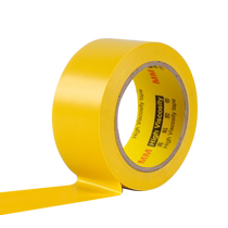 (No glue left) Black and yellow warning tape PVC floor workshop positioning and marking landmarks with high-viscosity traceless tape