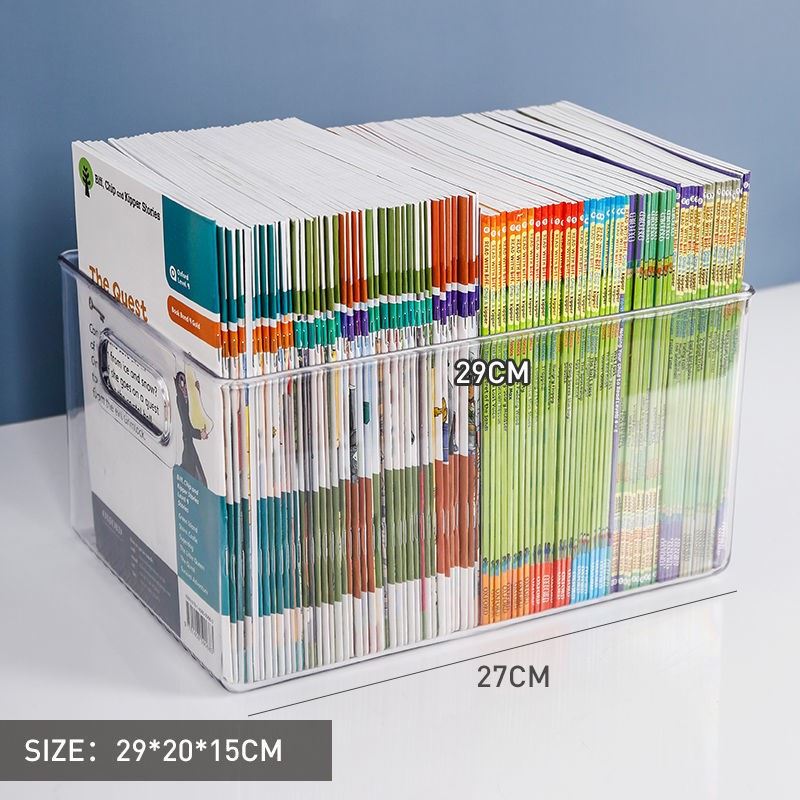 Book Box Containing basket case Book Finishing Theorizer Plotter children Students Classroom Books transparent storage box Desktop