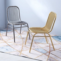 Стул из нержавеющей стали, обеденный стул Современный простые дома на открытом воздухе, стул для взрослых, одиночный обеденный стул металлический стул