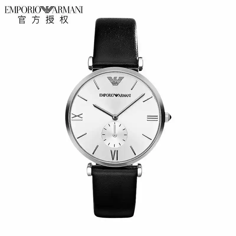 Armani, мужские часы, модный тонкий календарь, кварцевый ремень, простой и элегантный дизайн