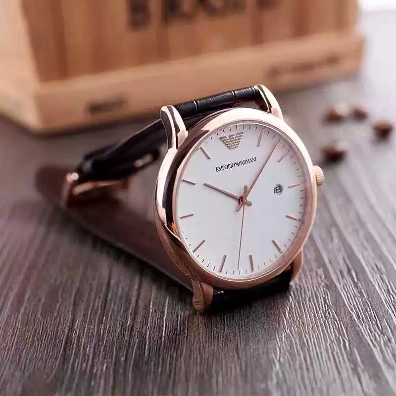 Armani, мужские часы, модный тонкий календарь, кварцевый ремень, простой и элегантный дизайн
