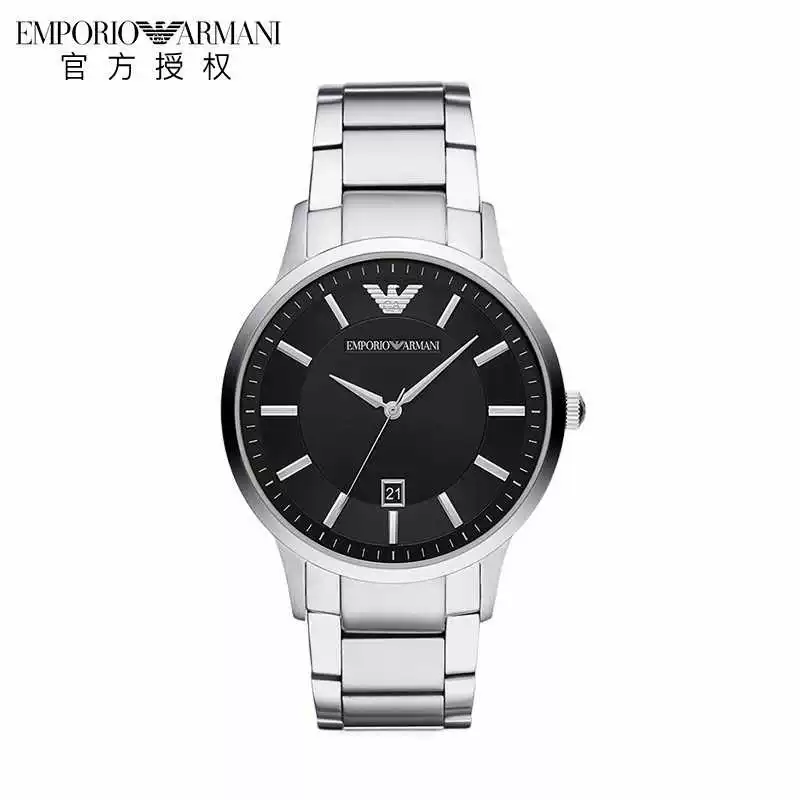 Armani, мужские часы, модный тонкий календарь, кварцевый ремень, простой и элегантный дизайн