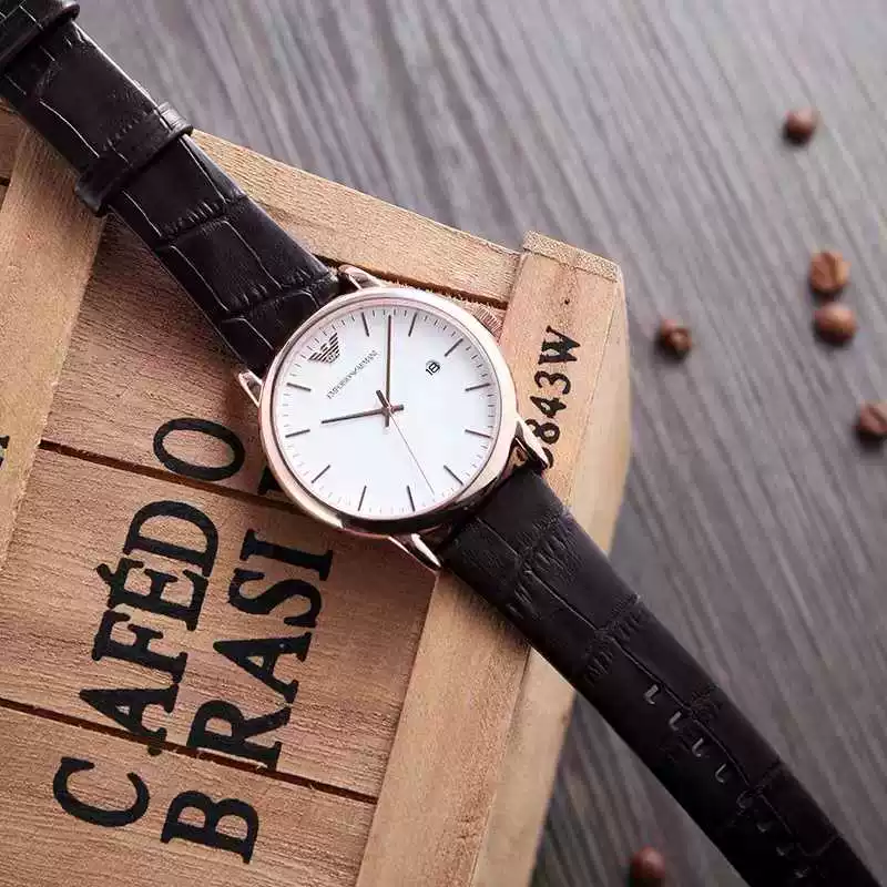 Armani, мужские часы, модный тонкий календарь, кварцевый ремень, простой и элегантный дизайн
