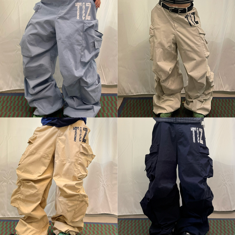 【26 Workwear 2.0】Tiz Heavyweight Letter Print Pocket Cargo Pants Unisex