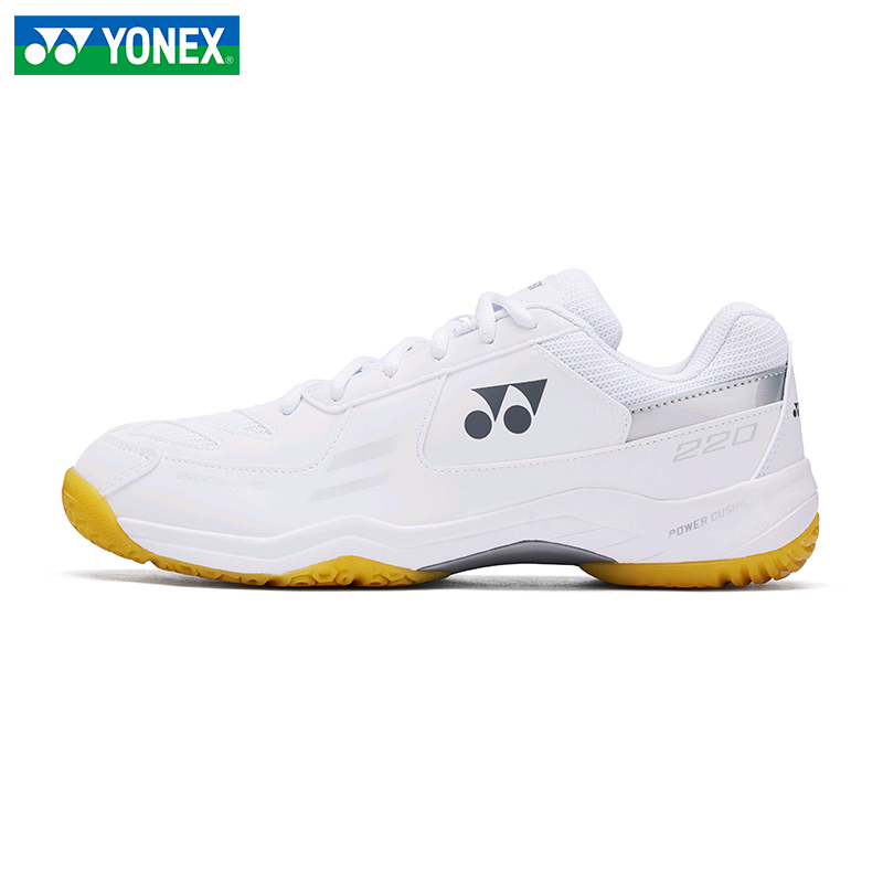 2025 New Yonex Men's and Women's Badminton Shoes, Sports Shoes, Shock-Absorbing and Non-Slip 220Cr Silver