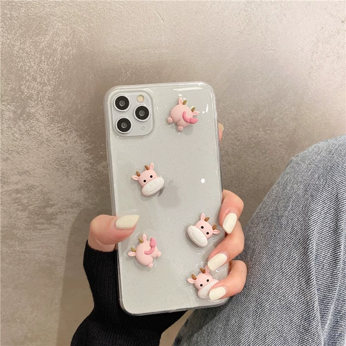 Apple, розовый трехмерный iPhone12 Pro, iPhone 11, чехол для телефона XS Max, силиконовая милая брендовая защитная сумка, 8plus, защита при падении, популярно в интернете, 7plus