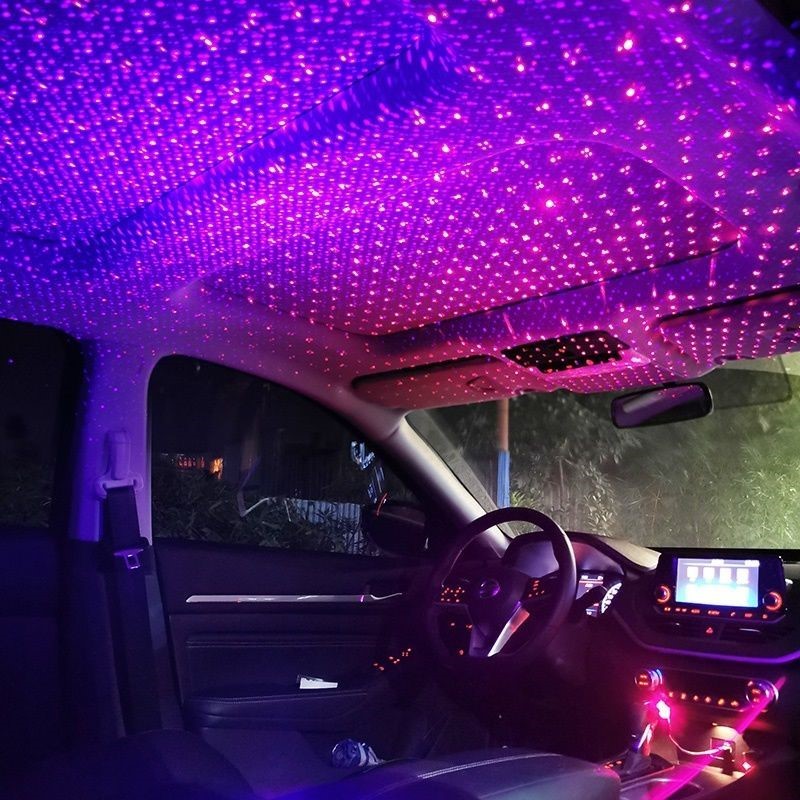 Car interior star light Car interior armrest box star dome light atmosphere light car full of stars projection light decoration