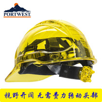 Portwest engineering construction site high-end spring and summer anti-smashing sunscreen breathable transparent helmet helmet male