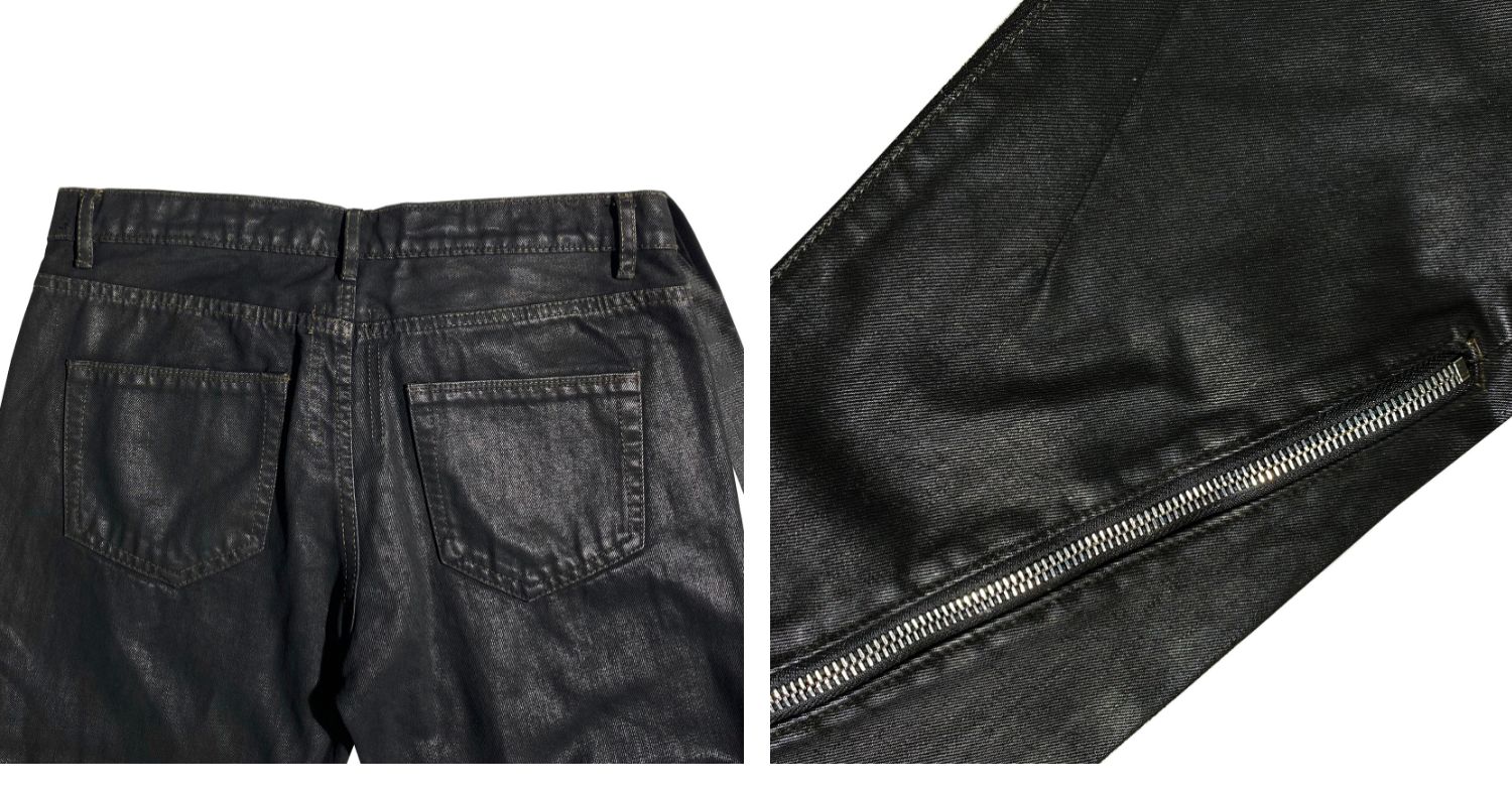 Independent ro style wax brushed long zipper jeans INS with archive dark high street pants drkshdw