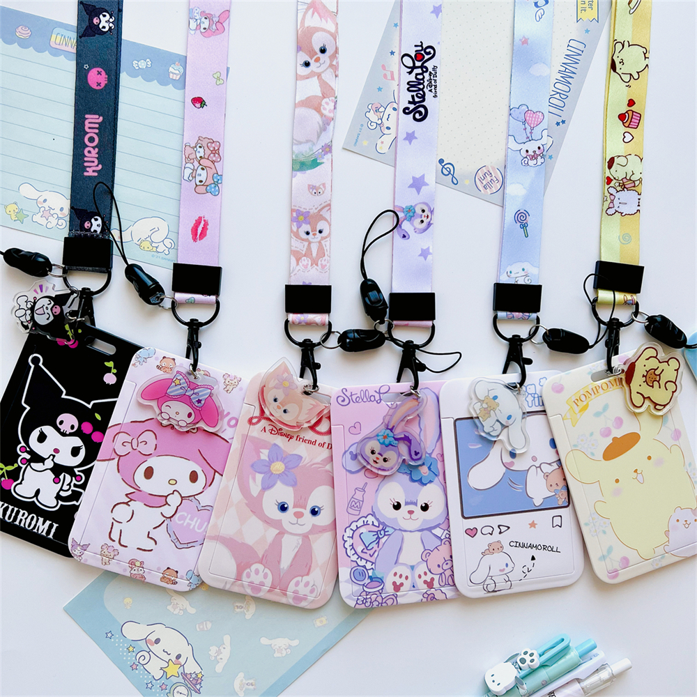 Cute card set nucleic acid lanyard student kindergarten campus pass ID work certificate meal bus subway card