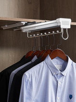 Shallow wardrobe clothes rail vertical top-mounted clothes hanger telescopic clothes hanger wardrobe vertical clothes through clothes rod hardware accessories