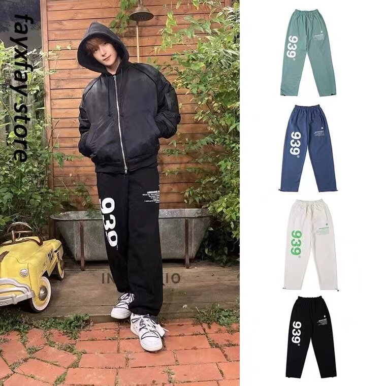 939 sports pants men and women loose straight wide pants casual thick cotton pants ins tide practice dance pants