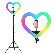 YONGEER Net Red live RGB heart-shaped ring light 19 inch LED studio light shooting color fill light