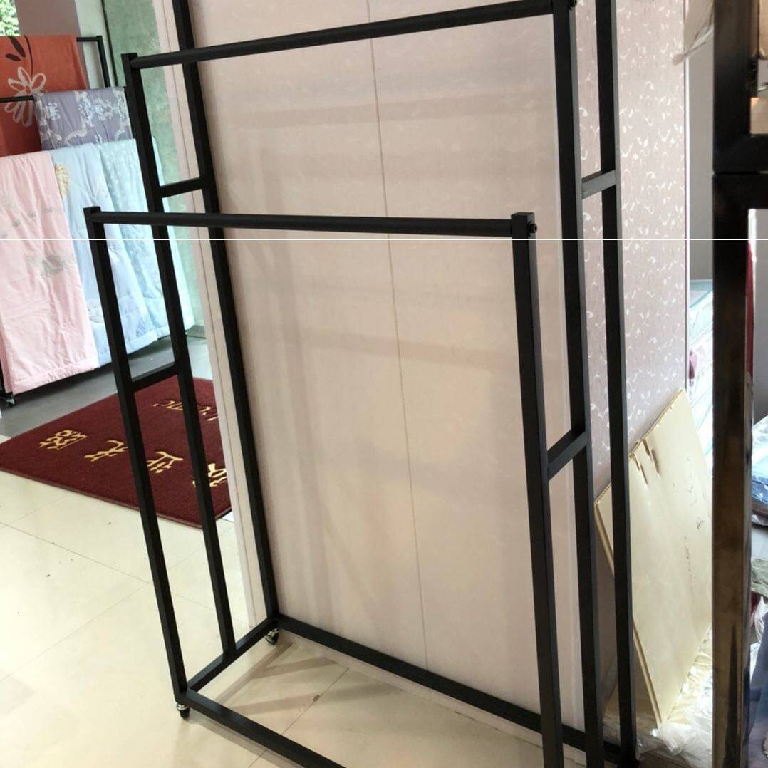 Iron art new curtain elevator card display stand exhibition style home textile fabric window screen landing three rows of sample display simple