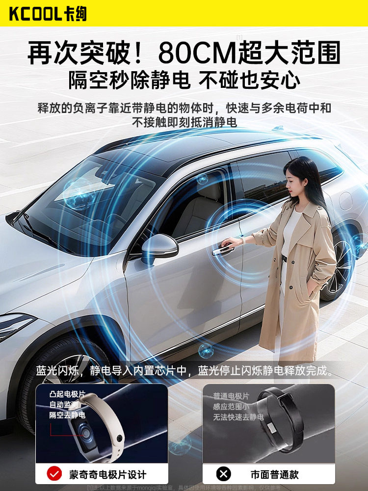 Anti-Static Bracelet, Smart Wireless Static Eliminator, Winter Static Discharger for Men and Women, Anti-Static Device for the Human Body