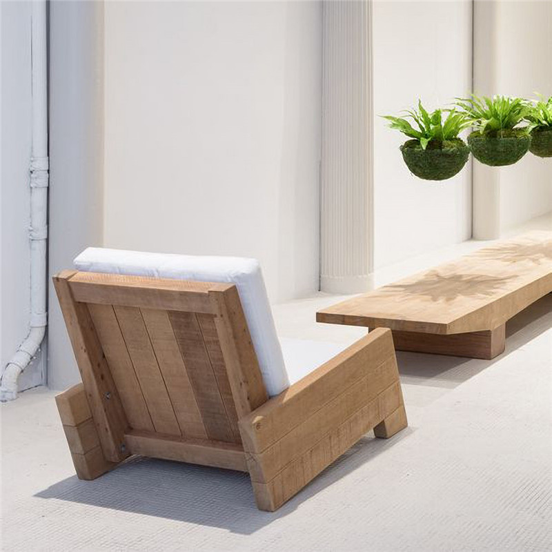 Nordic solid wood fabric single sofa chair creative hotel homestay backrest leisure sofa chair combination