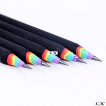 2 pcs Cute Rainbow Wooden 2B Pencils Kawaii Gradient Student