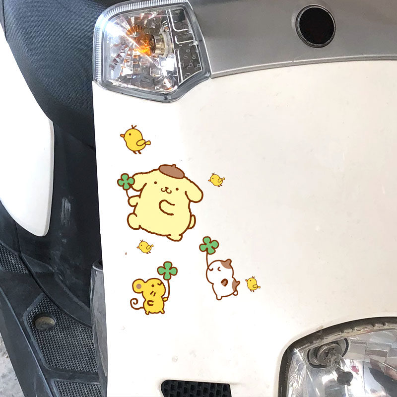 Battery locomotive helmet Maverick electric car decoration animation cute decoration to block scratches reflective waterproof stickers