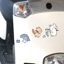  Electric car stickers body decals scratch occlusion cover creative cute cartoon personality car waterproof sticker painting