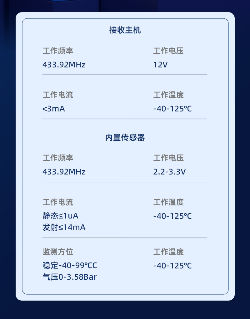 Suitable for Daoto Tire Pressure Sensors, Universal Car Tire Built-In Sensors, Programmable Tire Pressure Monitors
