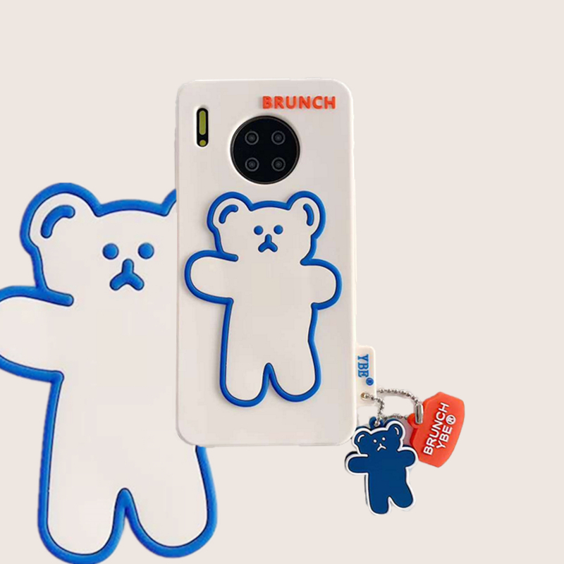 Applicable Huawei mate40pro mobile phone protection shell mate40 Cubic Bear mate40pro China Wind new silicone Silicone Liquid Creative Vegan Cartoon Female couple Jane about cute