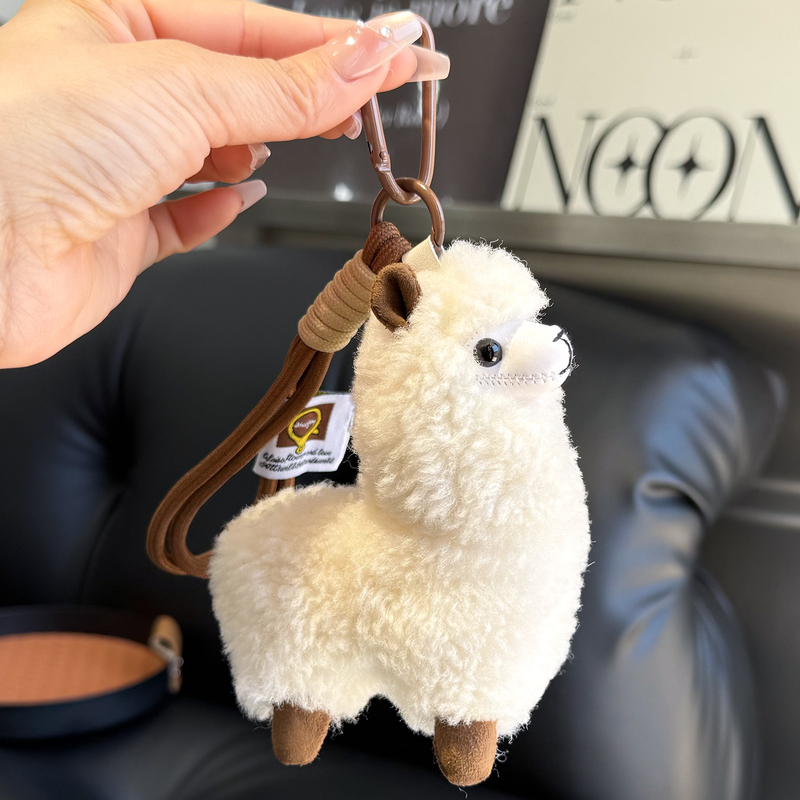 Wool Lamb Pendant Keychain Bag Charm High-End Cartoon Plush Alpaca Doll Cute Gift Accessory Wool Lamb Pendant Keychain Bag Charm High-End Cartoon Plush Alpaca Doll Cute Gift Accessory