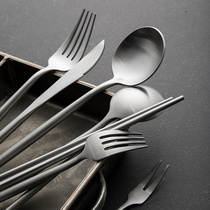Silver Color 304 Stainless Steel Western Dining Steak Knife Fork Spoon Three Sets Home Sweet Fruit Fork Chopsticks Suit Cutlery