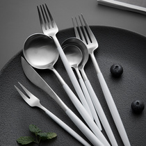 Western Dining Cutlery Nordic Wind Ins Home Main Dining Knife Professional Steak Knife Single White Silver Color 304 Stainless Steel Knife Fork