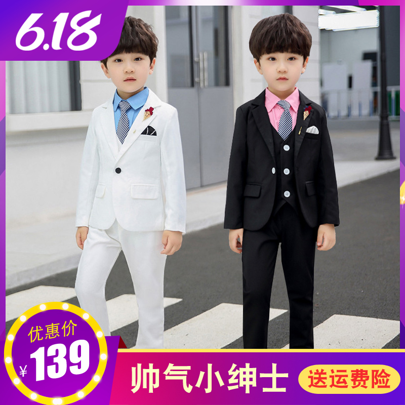 Children's suit jacket kid small host Four pieces of clothing Costume Gown Boy Summer Boy Baby West Suit Children clothing