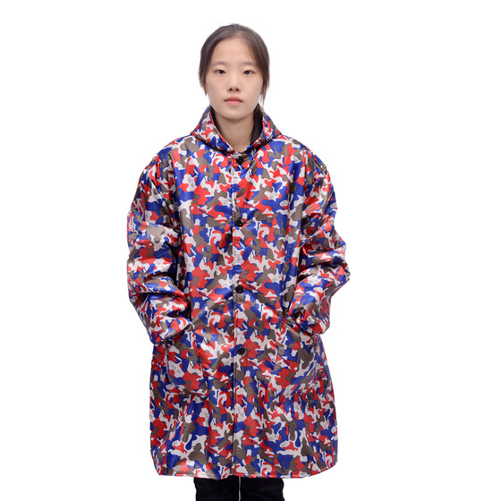 Plush coat overalls, winter cotton smock, waterproof, oil-proof, dirt-resistant and wear-resistant long outer coat, labor protection clothing with printing