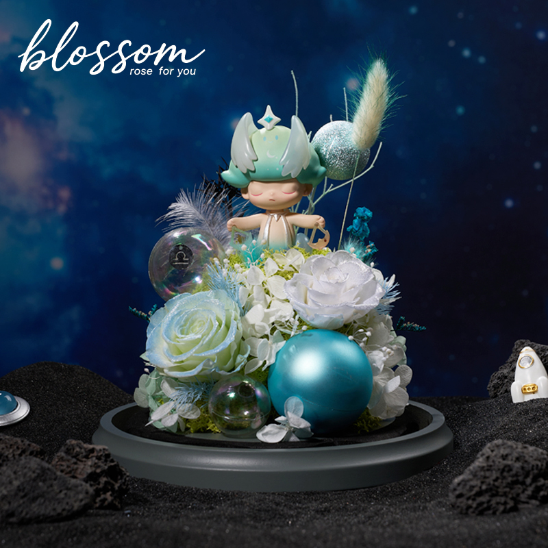 Popmart Bubble Mart Twelve Constellations Everlasting Flower Bouquet Dimoo Birthday Gift Valentine's Day Gift for Girlfriend Wife