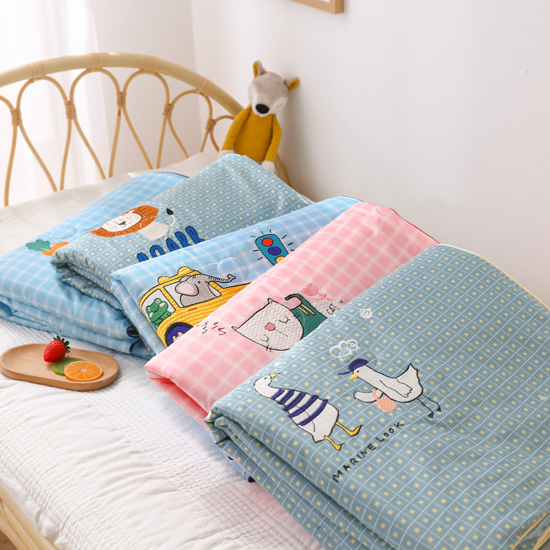 Class A 60s satin children's summer air conditioning quilt Cotton cool quilt Kindergarten baby nap quilt Cotton summer quilt
