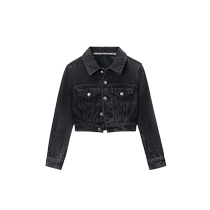 Early autumn new product] alexanderwang Ms. Alexander Wang tight motorcycle denim jacket jacket