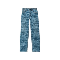 New arrival] alexanderwang Alexander Wang logo decorated ez mid-rise straight jeans