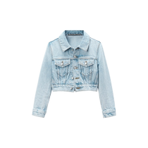 New products for autumn] alexanderwang Alexander Wang tight short denim motorcycle jacket jacket