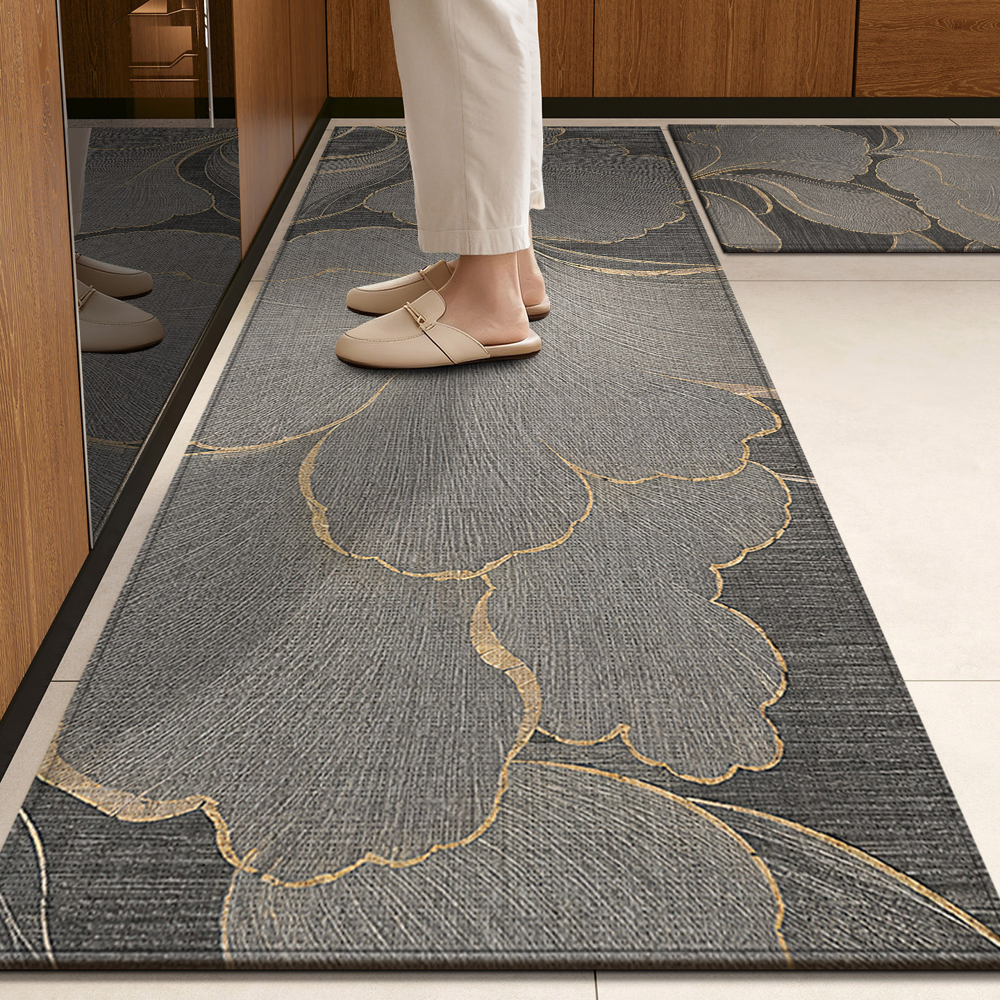 Kitchen floor mat new waterproof, oil-proof, anti-slip dust removal mat