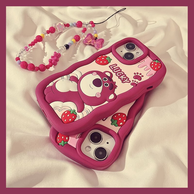 Cartoon Rose Red Cream Strawberry Bear 17Air Suitable for Apple 14Pro Max Mobile Phone Case Iphone13 New Model 16 Cute 11 Creative 12 Chain 15Promax Stereo Silicone Protective Cover Cartoon Rose Red Cream Strawberry Bear 17Air Suitable for Apple 14Pro Max Mobile Phone Case Iphone13 New Model 16 Cute 11 Creative 12 Chain 15Promax Stereo Silicone Protective Cover