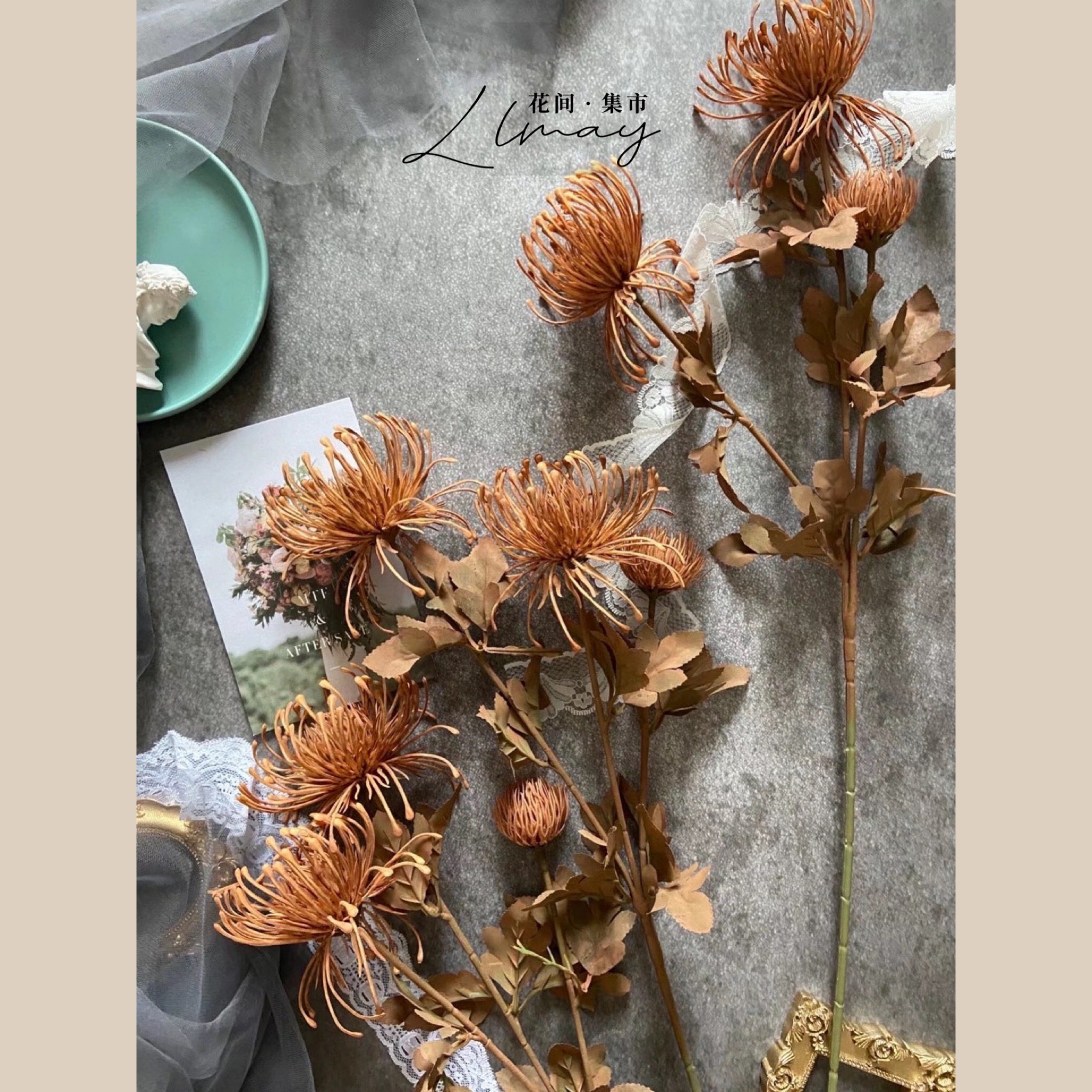 ins Eurostyle fake flower decoration flower needle cushion chamomile flower simulation flower upscale living room placement brigade for wedding celebration flower