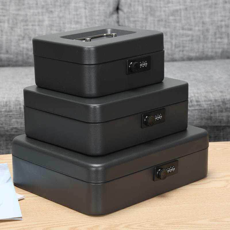 Privacy containing box small insurance piece iron case with lock password containing box home valuables