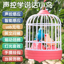Sound control sensing simulation bird cage children 1 - 3 - 6 years old will call bird cage boys and girls electric puzzle toy