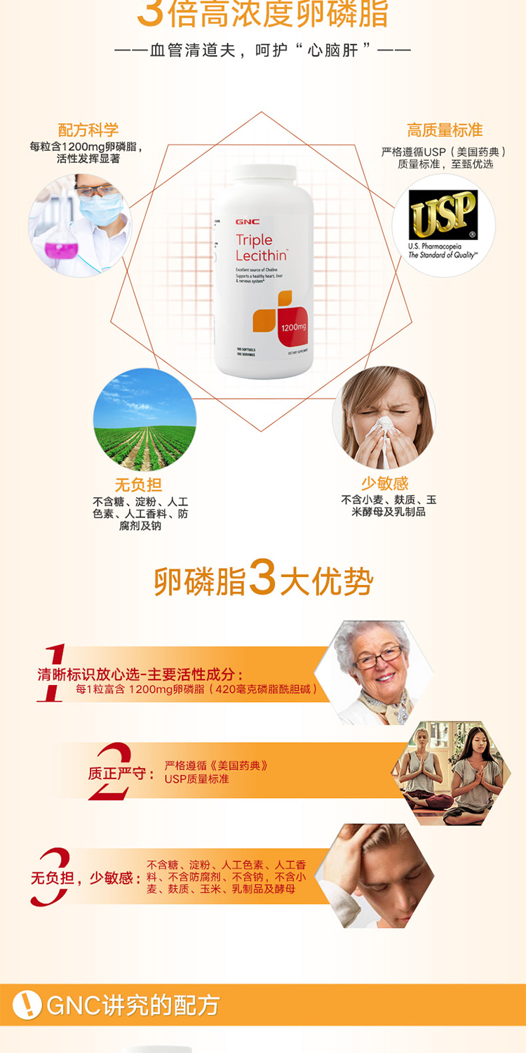 GNC 健安喜卵磷脂软胶囊