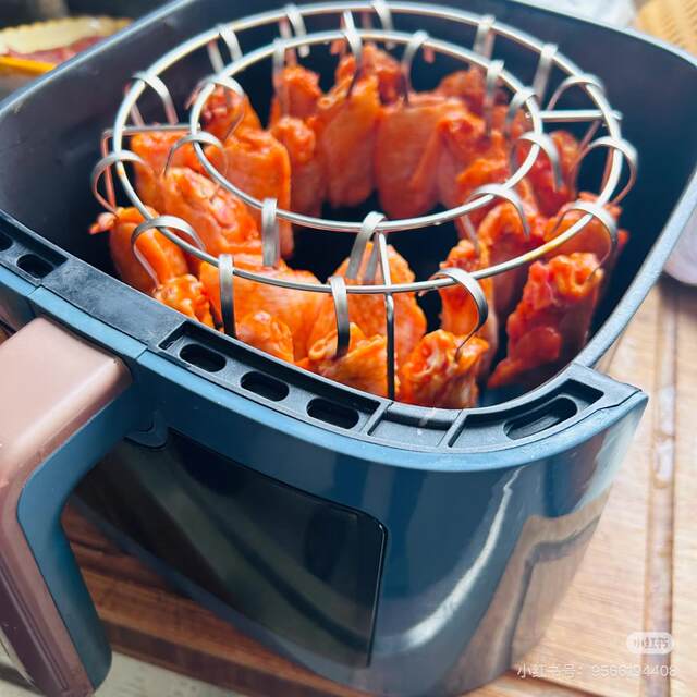 Air Fryer Grill Rack for Home Use, Oven Hanging Rack, 304 Stainless Steel, No-Turning Vertical Barbecue Skewer Rack