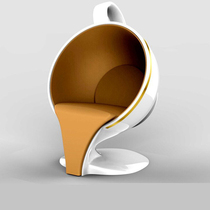 Creative GRP Profiled Restaurant Coffee Cup Casual Seat Modern Hotel Clubhouse Mall Swing single deck chair