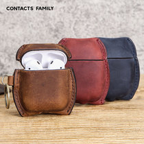 Shell Meida Airpods Protective Cover Airpodspro Apple Wireless Bluetooth Headset 2 Generation Leather Case 3 All-inclusive Cow Leather Shell Two and Three Generations Simple hard case ins Tide